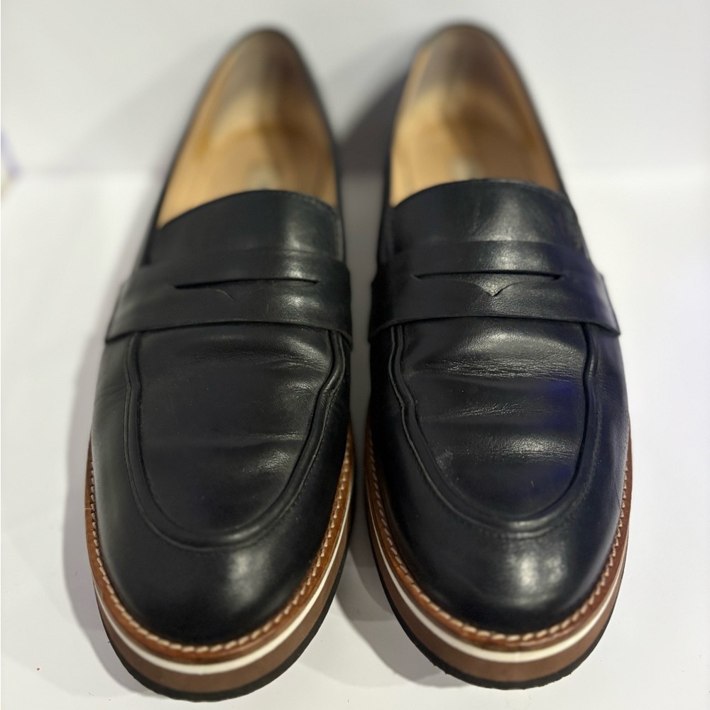 L.K. Bennett Shana Leather Flatform Loafers In Black Size 38 - Picture 4 of 10